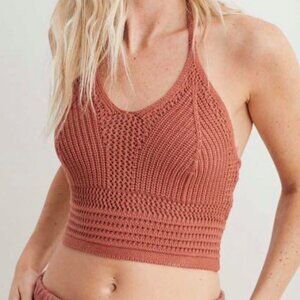 Aerie Crochet Halter Crop Top